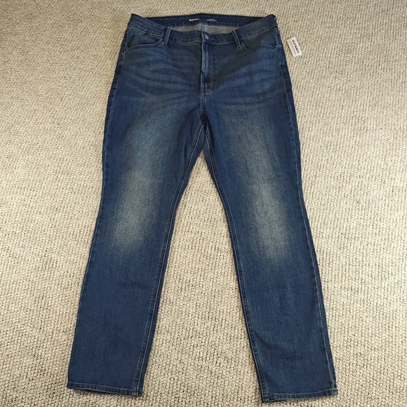 Old Navy Wow Jeans Women's 16 High Rise Straight Leg Blue Denim Stretch Casual‎ - Picture 1 of 7